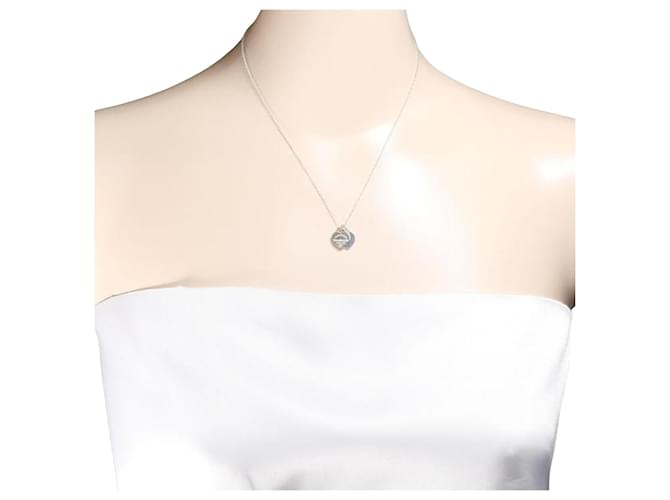 Corazón con placa forrada de Tiffany & Co Plata Plata  ref.1196811
