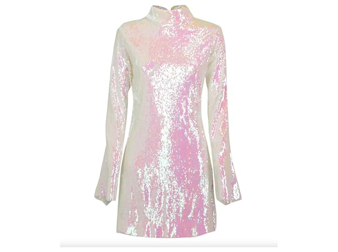 Autre Marque Halpern sequin mini dress Pink White Multiple colors Polyester  ref.1196941