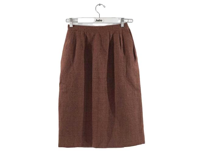 Saint Laurent wrap wool skirt Brown  ref.1196995
