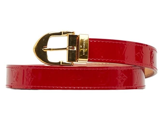Louis Vuitton ceinture LV initiale Cuir vernis Rouge  ref.1197186