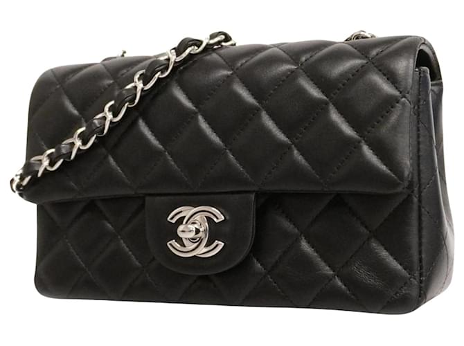 Classique Chanel Double Flap Cuir Noir  ref.1197190