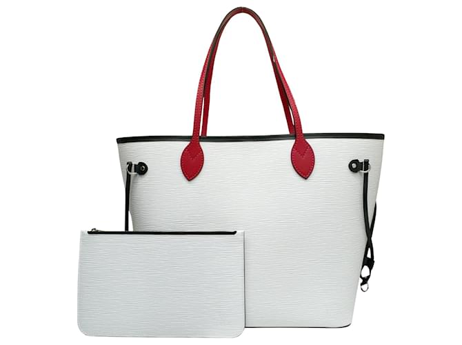 Louis Vuitton Neverfull MM White Leather  ref.1197282