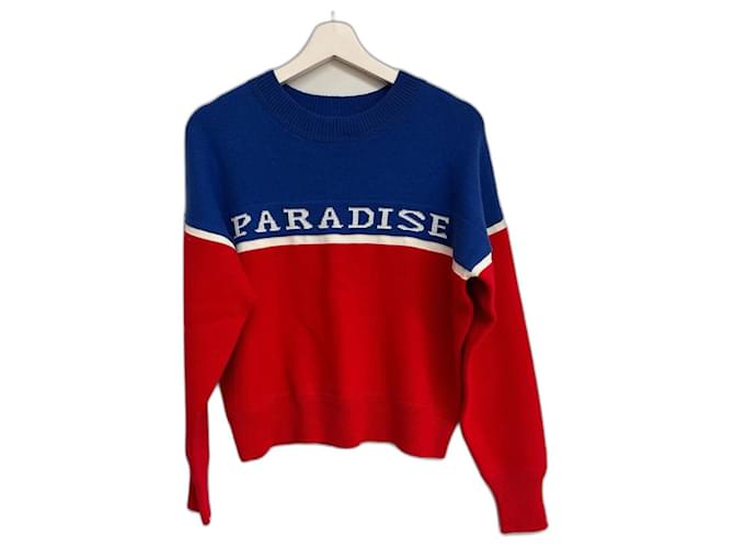 Knitwear sweater Isabel Marant Etoile Red Blue Cotton Wool  ref.1197301