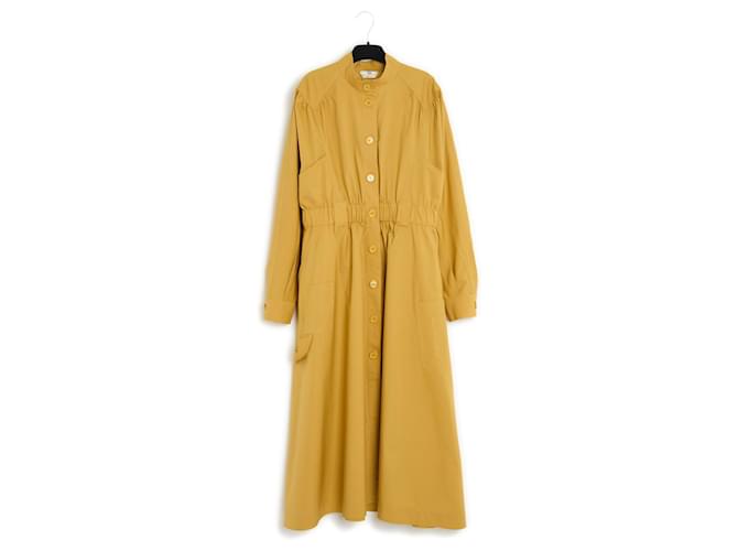 Fendi Karl Lagerfeld 2019 Saffron dress FR40 Coton Jaune  ref.1197320