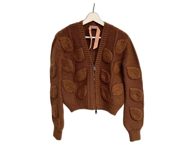 No 21 Knitwear sweater cardigan N21 Brown Wool  ref.1197326