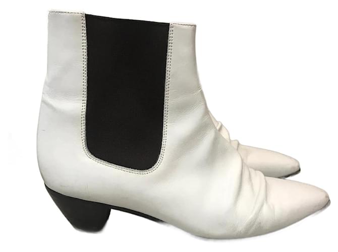 Céline CELINE  Ankle boots T.eu 41 leather White  ref.1197374