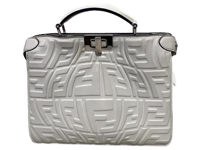 Peekaboo FENDI  Handbags T.  leather White  ref.1197376
