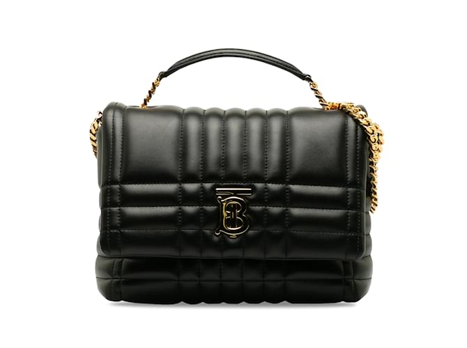 Black Burberry Quilted Lola Chain Satchel Leather  ref.1197442
