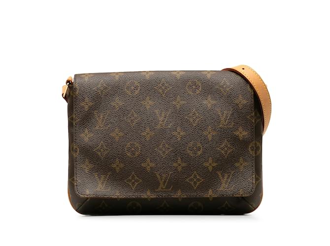 Brown Louis Vuitton Monogram Musette Tango Short Strap Shoulder Bag Leather  ref.1197470