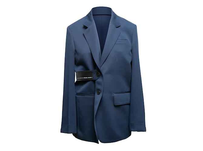 Marineblaue Prada 2018 Blazer mit Gummidetail, Größe IT 42 Polyester  ref.1197501