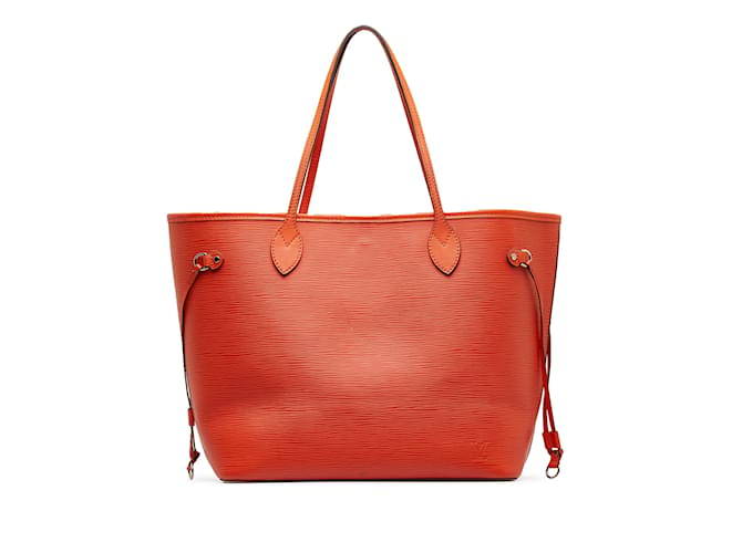 Orange Louis Vuitton Epi Neverfull MM Tote Bag Leather  ref.1197507