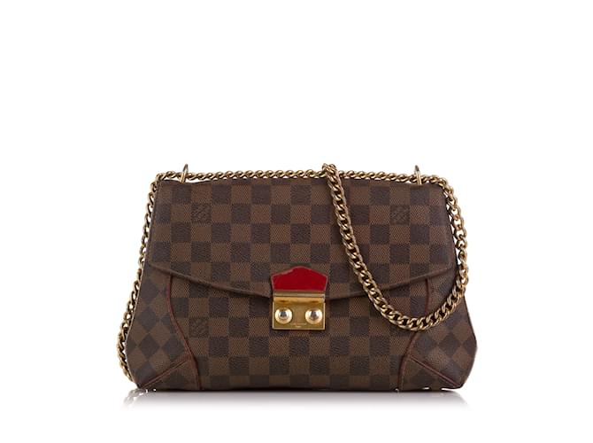 Brown Louis Vuitton Damier Ebene Caissa Crossbody Bag Leather  ref.1197515