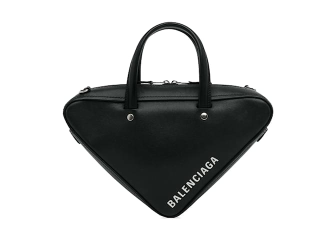 Schwarze Balenciaga S Triangle Duffle Bag Leder  ref.1197553
