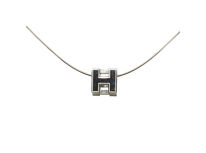 Hermès Colar Cubo Hermes Cage d'H em Prata  ref.1197560