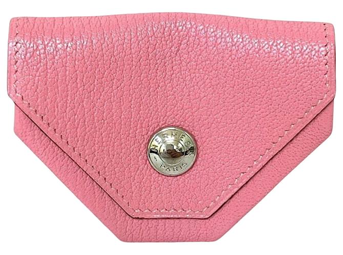 Hermès Porte-monnaie 24 Pink Leder  ref.1197719