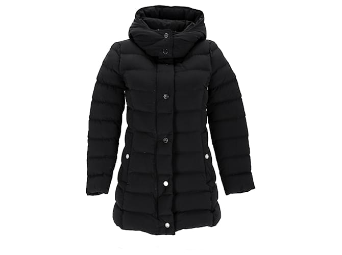 Moncler Doudoune Elastique Quilted Hooded Down Jacket in Black Polyamide  ref.1197746