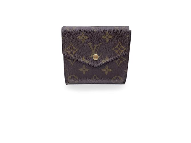 Louis Vuitton Vintage Monogram Compact lined Flap Wallet M61652 Brown Cloth  ref.1197779