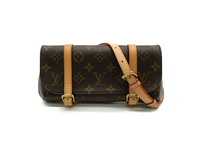 Louis Vuitton Bolsa de acessórios Monogram Pochette Marrell M51157 Marrom Lona  ref.1197803