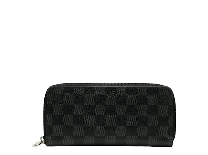 Louis Vuitton Damier Graphite Zippy Long Wallet N63095 Black Cloth  ref.1197824