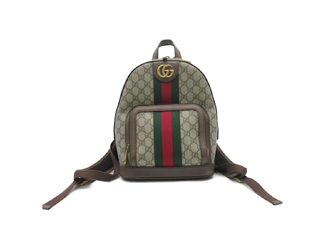 Gucci GG Supreme Ophidia  Backpack 547965 Brown Cloth  ref.1197826