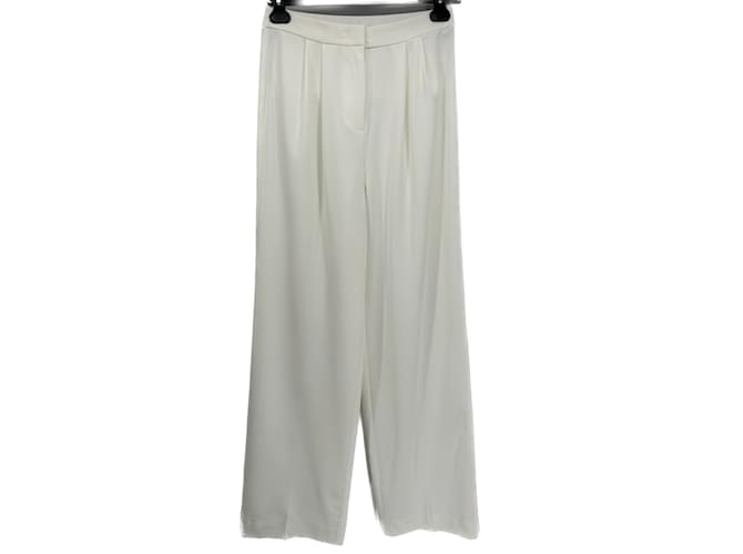 Autre Marque NON SIGNE / UNSIGNED  Trousers T.US 6 silk White  ref.1197873
