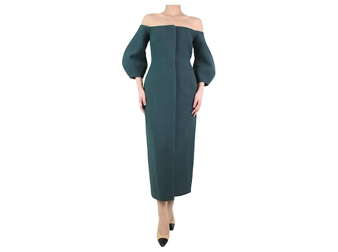 Gabriela Hearst Green off-shoulder puff sleeve midi dress - size  ref.1198040