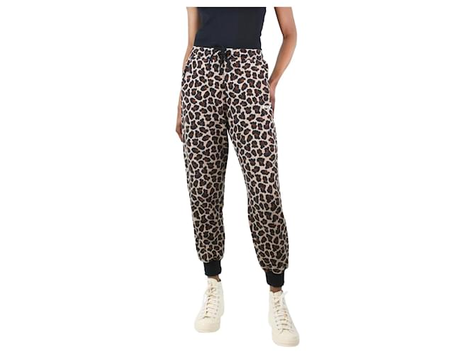 Msgm Brown leopard print joggers - size M Cotton  ref.1198060