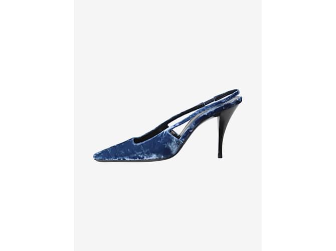 Saint Laurent Sapatos slingback de veludo azul - tamanho UE 39  ref.1198072