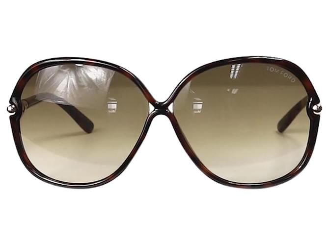 Tom Ford Braune, übergroße Sonnenbrille in Schildpattoptik Acetat  ref.1198077