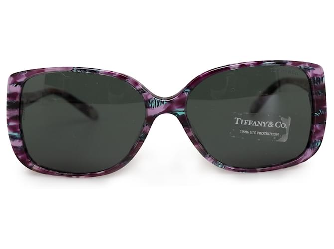 Tiffany & Co Gafas de sol tintadas redondas negras Tiffany Negro Plástico Resina  ref.1198097