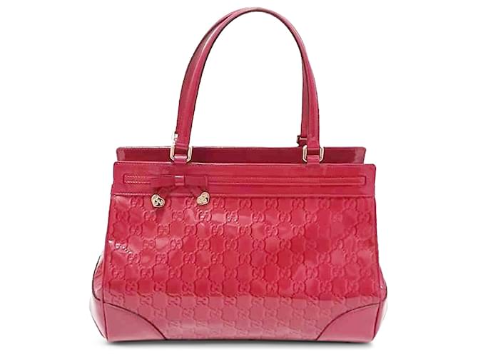 Gucci Rouge Guccissima Mayfair Cuir Cuir vernis  ref.1198130