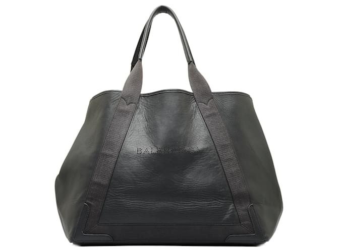 Balenciaga Black Navy Cabas M Tote Bag Leather  ref.1198146