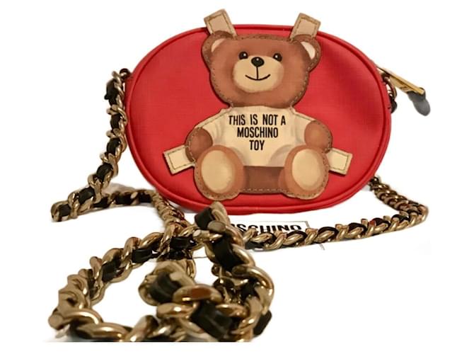 Moschino Teddy Bear Red Leather  ref.1198242