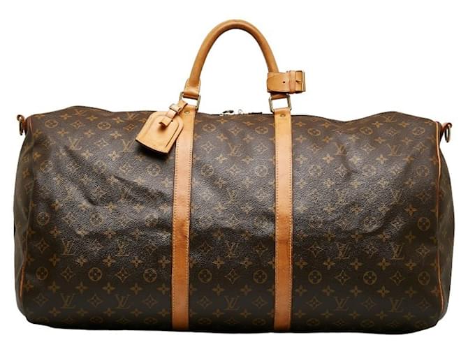 Louis Vuitton Keepall Bandouliere 60 Brown Cloth  ref.1198253