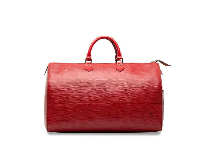 Speedy Sacs à main LOUIS VUITTON Cuir Rouge