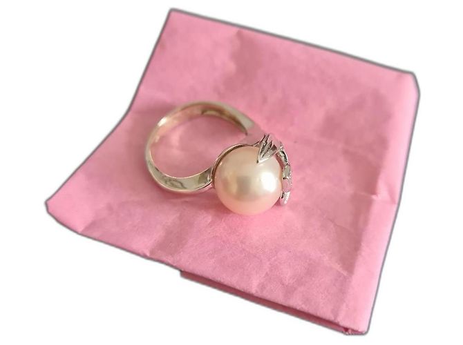 Autre Marque anillo de oro blanco 18 Cts Beige