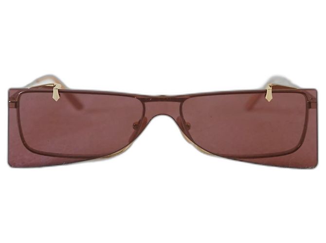 Occhiali da sole Gucci Flip Up Rosa e Oro Metallo D'oro