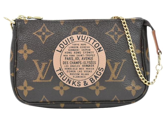 Louis Vuitton Mini Pochette Accessoires Marrom Lona  ref.1199000