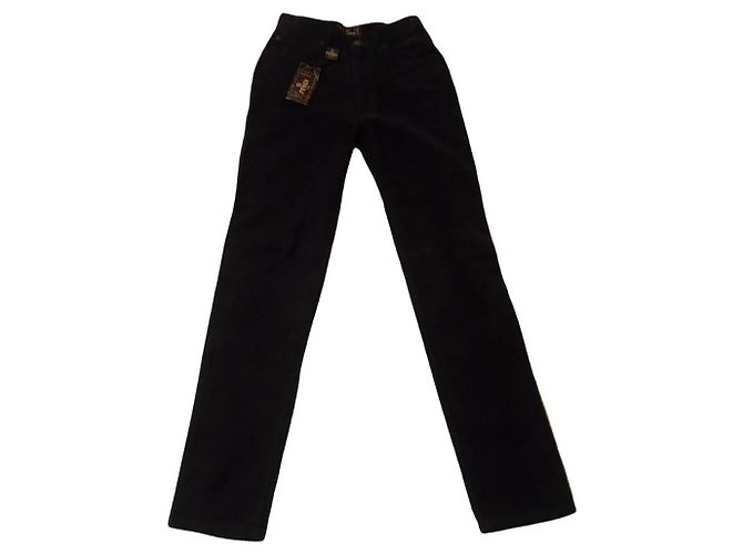 Fendi AMOR Hose mit hoher Taille blau aus Baumwolle