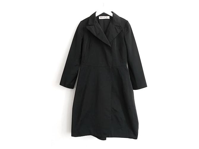 Leichter Mantel aus schwarzem Satin von Marni Viskose  ref.1199043