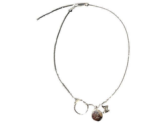Collier Louis Vuitton MONOGRAM Argenté