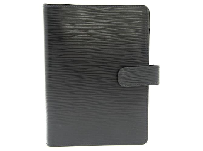 Louis Vuitton Agenda MM Black Leather  ref.1199098