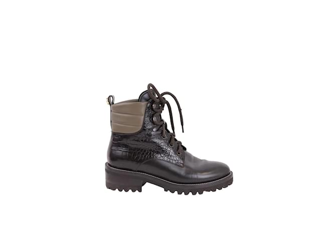 Autre Marque Leather Lace-up Boots Black  ref.1199106
