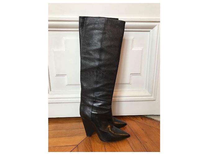Botas SAINT LAURENT T.EU 36.5 Cuero Negro