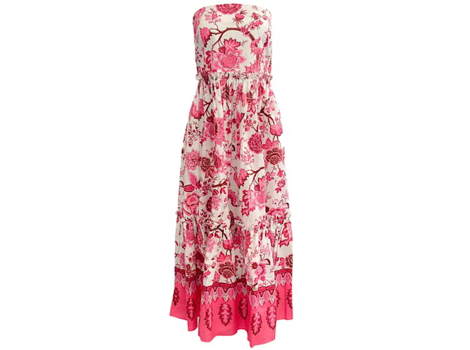 Autre Marque Cara Cara Jacobean Rouge Torres Kleid Pink Baumwolle  ref.1199131
