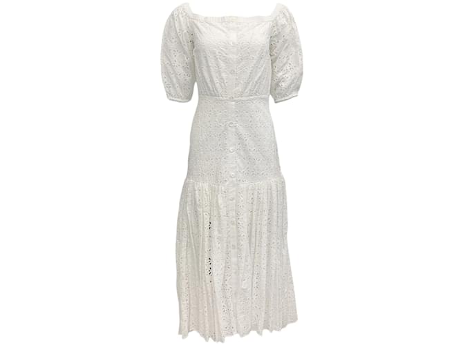 Autre Marque Veronica Beard White Eyelet Cali Dress Cotton  ref.1199140