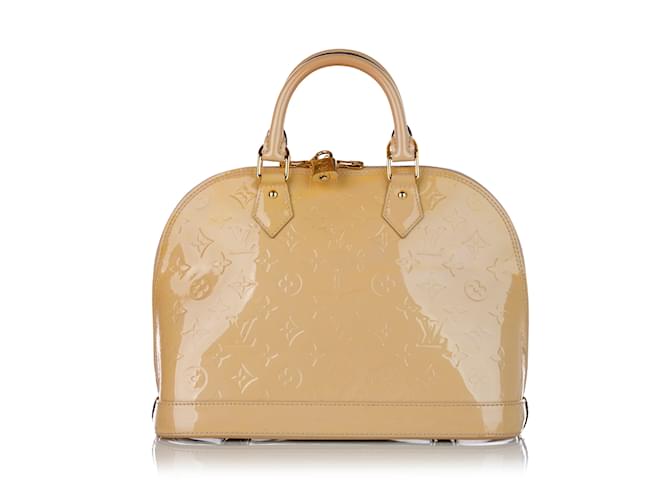 Tan Louis Vuitton Vernis Alma PM Satchel Camel Leather  ref.1199171