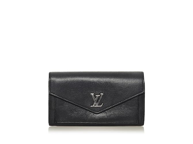 Black Louis Vuitton Lockme Long Wallet Leather  ref.1199173