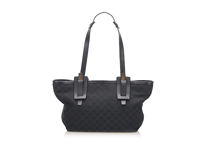 Black Gucci GG Canvas Shoulder Bag Leather  ref.1199184