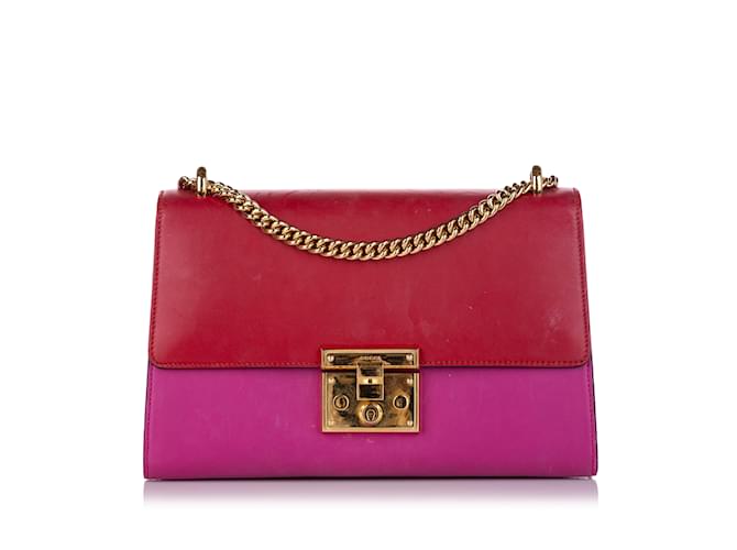 Red Gucci Small Padlock Leather Crossbody Bag  ref.1199189